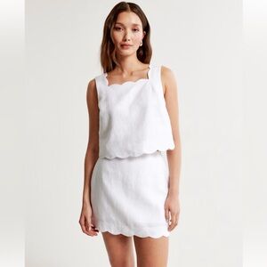 Abercrombie Premium Linen Scallop Hem Top and Mini Skort